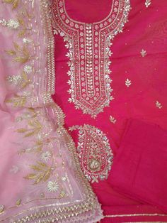 Item Overview ATHARVA Hand Embroidered Salwar Kameez in Pink Reds/Chiffon Gota Patti Dupatta/Custom Stitch Unstitch/Anarkali/Churidar/Tunics/Plazzos/ Dno. CH1576 Fabric: * Shirt Chanderi Silk - Embroidered Neck / 2.5 Mts Beautiful Hand Embroidere Neck & Jaal * Dupatta: Chiffon Chinnon Dupatta- 2.5 Mts- Gota Patti Work * Bottom Santoon Silk 2.5 Mts. Excusive Hand Embroidered Party Wear Punjabi Suit. Customization: * Fabrics Customization: Designs Can be made in different Fabrics. *Color Customiza Red Salwar Kameez With Mirror Work Straight Kurta, Red Mirror Work Salwar Kameez For Eid, Red Salwar Kameez With Mirror Work For Eid, Diwali Gota Work Churidar, Chanderi Churidar With Mirror Work, Pink Churidar With Gota Work, Red Chinon Salwar Kameez With Mirror Work, Festive Red Unstitched Suit With Gota Work, Red Churidar With Mirror Work For Diwali