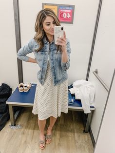 Old Navy Dress Outfit, Navy Dress Outfit, Lauren Mcbride, Hooded Sweatshirt Dress, Spring Staples, Old Navy Dress, Classic Denim Jacket, Church Outfits