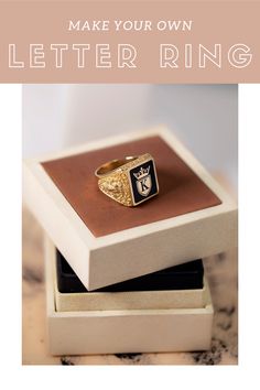 A handmade square ring that can be personalized with your desired letter on top. It is made out of solid gold with a beautiful lion design on the side, giving it a vintage look. Engrave your desired initials, monograms and letters. Gold Signet Ring With Black Enamel For Gift, Gold Engraved Ring With Black Enamel As A Gift, Personalized Black Initial Ring As Gift, Personalized Black Initial Ring For Anniversary, Personalized Black Initial Ring For Gift, Personalized Black Signet Ring Gift, Personalized Black Signet Ring For Gift, Black Engraved Ring With Initials As Gift, Personalized Gold Enamel Ring As Gift