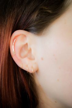 Handmade to order in Portland, Oregon.These earrings are simple, modern and beautiful.These little Ear Climbers in 14k Gold-Fill are incredibly sleek and stylish, with a fit so comfortable you’ll forget you’re even wearing them!You can now choose from either SMOOTH for a slightly faceted, reflective finish or HAMMERED for a sparkling, textured finish.Each earring will come with a classic ear nut backing. Choose ONE SINGLE CLIMBER (specify which ear) or a PAIR. Each Climber measures approximately Single Rose Gold Ear Climber In 14k Gold, Rose Gold Single Ear Climber In 14k Gold, Rose Gold 14k Gold Ear Cuff, Everyday Rose Gold Ear Cuff, Rose Gold Huggie Ear Cuff For Everyday, Everyday Rose Gold Huggie Ear Cuff, Minimalist 14k Rose Gold Ear Climbers, Minimalist Rose Gold Ear Climbers For Pierced Ears, Everyday Rose Gold Cartilage Earrings With Ear Wire