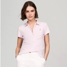 Brand New Light Pink Shirt Sleeve Cotton Polo Shirt By Tommy Hilfiger Size Xl. Slim Fit, See Photos For Sizing Details. Slim Fit. 97% Regenerative Cotton, 3% Elastane. This Product Is Made With At Least 50% Regenerative Cotton. Regenerative Cotton Is Grown Using Farming Methods That Seek To Improve Soil Health, Watersheds And Biodiversity. *Excluding Trims. Machine Washable. I'm Selling My Closet To Cover My Medical Bills So I'm Asking You Kindly, Please Don't Ask Me For Unreasonable Discounts. Classic Pink Collared Top, Classic Pink Tops With Collared Neckline, Casual Pink Tops With Collared Neckline, Trendy Polo Collar Top For Workwear, Tommy Hilfiger Short Sleeve Tops For Spring, Tommy Hilfiger Spring Tops With Short Sleeves, Tommy Hilfiger Short Sleeve Tops For Work, Fitted Tommy Hilfiger Polo Collar Top, Tommy Hilfiger Classic Summer Tops