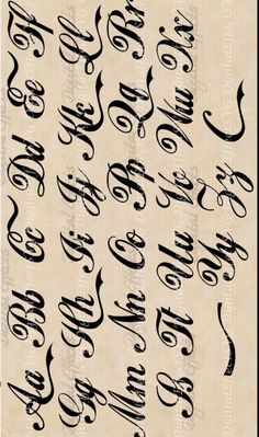 some type of calligraphy that looks like it has been written in different styles and colors