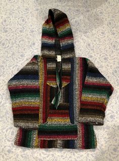 Authentic Mexican Baja Hoodie - Woven Pullover Sweater Jacket  SIZE 6T Baja Jacket, Mexican Baja Hoodie, Baja Hoodie, Authentic Mexican, Peaches, Sweater Jacket, Pullover Sweater, Pullover Sweaters, Knitted Scarf