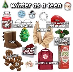 there are many different items that can be found in the winter as a teen poster