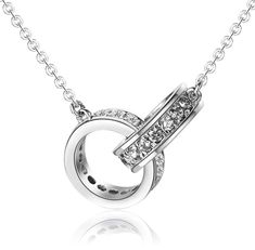 This beautiful necklace is made from 925 sterling silver of the highest quality. Paved with crystal zircon, this beautiful piece can be lived in and worn always because of its quality. Double Circle Necklace, Back Quotes, Lady Boss, Modern Necklaces, Ring Pendant Necklace, Women's Jewelry And Accessories, Sterling Silver Necklace Pendants, Women's Watches, Silver Rhinestone