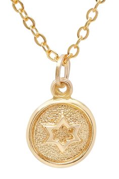 - 14K yellow gold star pendant necklace . Spring ring clasp. Approx. 18" length. Approx. 0.3" L x 0.3" W pendant. Made in USA  14K yellow gold Yellow Gold Star Charm Pendant Necklace, Yellow Gold Star Of David Charm Necklace, Yellow Gold Star Of David Charm Necklace Gift, Yellow Gold Star Of David Charms Jewelry, Engraved Star-shaped Yellow Gold Necklace, Yellow Gold Charm Necklace With Star Of David Charm, Gold Jewelry With Star Charm, 14k Gold Jewelry With Star Charm, Elegant Gold Star Of David Charm Necklace