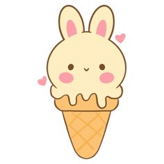 an ice cream cone with bunny ears on it