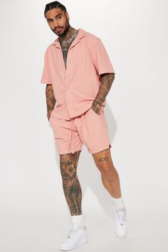 Model Height: 6'4 - Wearing Large Big & Tall: Height 6'5 - Wearing XXXL Available In Mauve. Fold Down Collar Front Button Closure Short Sleeve 62% Cotton, 38% Polyester Pair With "Dean Textured Slim Pant" Imported | Mens Dean Textured Short Sleeve Button Up Shirt in Mauve size 2XL by Fashion Nova Short Sleeve Button Up, Slim Pants, Jeans Size, Button Up Shirts, Button Up, Fashion Nova, Pants, How To Wear