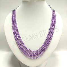 Luxury Faceted Round Bead Crystal Necklaces, Blue Crystal Jewelry With Gemstone Beads, Blue Faceted Amethyst Jewelry, Faceted Blue Amethyst Jewelry, Sapphire Beaded Necklaces With Faceted Round Beads, Sapphire Beaded Necklace With Round Beads, Sapphire Necklace With Faceted Round Beads, Round Beads Crystal Necklaces, Round Crystal Beaded Necklaces With Faceted Beads