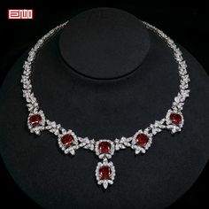 Brand:GIGAJEWE® Product Name:GIGAJEWE Total 89.02ct Plated 18K White Gold Necklace Red and white Pear and Cushion cut Moissanite Necklace ,Gold Necklace,Women Gifts Main Stone Material:Moissainte Stone  item:Red moissanite necklace one piece Shape:round cut ,marquise cut ,pear cut ,cushion cut Color: Red Color and white D color Red stone:30ct white stone:59.02ct Total:89.02ct Customization:Can select different kinds of gemstone for customization Luxury Ruby Bridal Necklace, Red Diamond Necklace For Evening, Red Diamond Necklaces For Evening, Luxury Red Diamond Round Necklace, Luxury Red Round Diamond Necklace, Luxury Red Diamond Necklace, Formal Red Diamond Necklace With 17 Jewels, Luxury Red Bridal Necklace Gift, Luxury Red Bridal Necklace For Gift