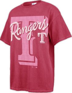 Oversized School Spirit T-shirt With Letter Print, Pink Crew Neck T-shirt For Game Day, Pink College T-shirt With Text Print, Collegiate Relaxed Fit Graphic T-shirt, Relaxed Fit Logo Print T-shirt For Game Day, Collegiate Graphic Print Relaxed Fit Tops, Collegiate Tops With Graphic Print And Relaxed Fit, Collegiate Pink Crew Neck Top, Collegiate Style Tops With Logo Print And Relaxed Fit