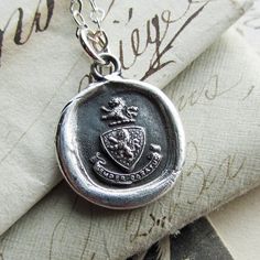 Always Prepared - Latin motto Semper Paratus antique crest wax seal necklace in fine silver Symbolic Stamped Necklace For Anniversary, Antique Silver Necklace With Engraving Option, Antique Silver Necklace With Engraving Option For Gift, Classic Stamped 925 Medallion Jewelry, Antique Silver Stamped Jewelry For Gift, Classic Antique Silver Sterling Silver Necklace, Classic Antique Silver Sterling Silver Necklaces, Vintage Necklace With Engraving Option As Gift, Classic 925 Stamped Necklace As Gift