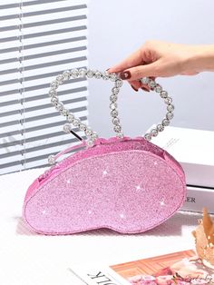 Bird in Bag - Elegant Rhinestone Butterfly-shaped Clutch with Sparkling Embellishments, Glamorous Sequin Handbag, Timeless Evening Essential, Ideal for Special Occasions such as Valentines Day, Weddings, Dance Parties, Evening Events, and Memorable Birthday Presents Handheld Rhinestone Evening Bag As Gift, Handheld Evening Bag With Rhinestones For Gift, Handheld Evening Bag With Rhinestones As Gift, Glamorous Rhinestone Evening Bag Gift, Pink Embellished Evening Bag For Party, Glamorous Pink Evening Bag As Gift, Glamorous Pink Evening Bag For Gifts, Pink Embellished Party Evening Bag, Rhinestone Party Bag For Valentine's Day