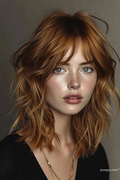 Top Trends in Medium-Length Hairstyles for 2024 - Puqqu Shag Hairstyles Thick Wavy Hair, Hairstyle Trends 2024, Hairstyles 2024 Trends, Shaggy Hair Ondulado, Blonde Shag Haircut, Hair Colorful, Texture Medium, Extension Hair, Shag Hairstyles