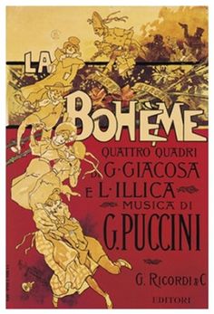 an old poster for the opera boheme