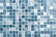 a blue tile wall with white and gray tiles on it's sides, as well as an image of the bottom half