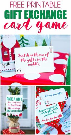 free printable christmas gift exchange card game