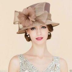 Types Of Hats For Women, Mother Of The Bride Fashion, Sinamay Hats, Tea Party Hats, Kentucky Derby Hats, Feather Flower, Kentucky Derby Hat, Derby Hat, Dress Beige