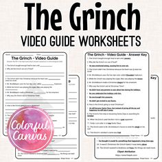 Video Guide was created to watch with the 2018 movie “The Grinch”. Student ready, answer key included. Great for teachers, sub plans, and homeschooling. Check out the product preview to see the full product.  Worksheets include: •	25 Fill in the Blank and Short Answer Questions  •	Answer Key  Movie plot: The Grinch and his loyal dog, Max, live a solitary existence inside a cave on Mount Crumpet. His main source of aggravation comes during Christmastime when his neighbours in Whoville celebrate the holidays with a bang. When the Whos decide to make Christmas bigger and brighter, the disgruntled Grinch realizes there is one way to gain peace and quiet. The Grinch 2018, Grinch 2018, Movie Questions, Grinch Movie, The Grinch Movie, Sub Plan, Christmas Worksheets, Movie Plot, Movie Guide