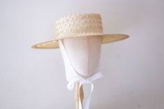 Ready to Ship Sisal Lace Woven Boater With Cotton Chin Strap Grosgrain Ribbons White Boater - Etsy Japan White Toquilla Straw Hat Band For Summer, White Toquilla Straw Hat Bands For Summer, White Boater Hat With Flat Crown For Spring, White Straw Hat For Spring With Flat Crown, Adjustable White Boater Hat, White Flat Crown Hat Bands For Beach, White Flat Crown Sun Hat For Spring, White Brimmed Boater Hat In Toquilla Straw, White Brimmed Toquilla Straw Boater Hat