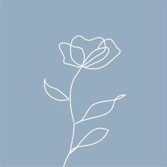 a single flower on a blue background with the words love written in white letters and an outline