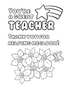 a teacher appreciation card with flowers and an american flag