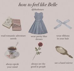 a poster with words describing how to feel like bellie and other things on it