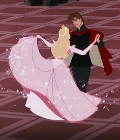 the prince and princess are dancing together