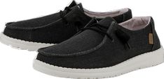 Black Casual Slip-on Sneakers With Ortholite Insole, Casual Black Slip-on Sneakers With Ortholite Insole, Casual Lace-up Slip-ons With White Sole, Black Casual Slip-on Sneakers With Arch Support, Casual Black Slip-on Sneakers With Arch Support, Black Slip-on Sneakers With Arch Support, Comfortable Cotton Canvas Shoes With Cushioned Footbed, Comfortable Black Fabric Sneakers, Black Casual Sneakers With Textured Footbed