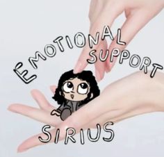 two hands reaching out towards each other with the words national support sirius on it's fingers