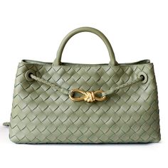 Green Woven Leather Tote Bags Top Handle Crossbody Purse | Baginning Woven Leather Tote, Bags Online Shopping, Leather Tote Bags, Woven Handbags, Travel Work, Metallic Bag, Classic Bags, Mini Tote Bag, Tote Bag Leather