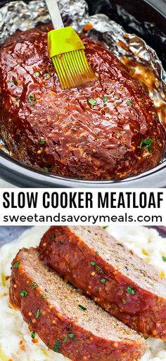 slow cooker meatloaf recipe is so easy to make