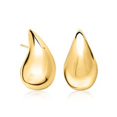 Ross-Simons - 14kt Yellow Gold Large Teardrop Earrings. An ample version of the incredibly popular style, our 14kt yellow gold large teardrop earrings emit a gorgeous glow from their high-polished finish. You'll be simply amazed by their style power, and ability to elevate any outfit with ease. Post/clutch, 14kt yellow gold large teardrop earrings. Yellow Gold Polished Teardrop Earrings, Modern Yellow Gold Teardrop Earrings For Anniversary, Polished Yellow Gold Teardrop Earrings, Yellow Gold Teardrop Earrings With Polished Finish, Modern Yellow Gold Pear-shaped Drop Earrings, Modern Yellow Gold Pear-shaped Drop, Elegant Yellow Gold Drop With Polished Finish, Fine Jewelery, Teardrop Earrings