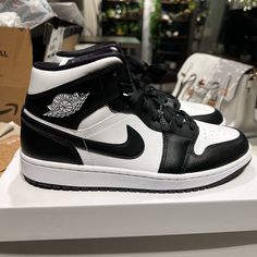 Or Best Offer. Ordered Wrong Size Air Jordan 1s Panda, Air Jordan Pandas, Nice Shoes Women Classy, Black Nike Jordan Shoes With Laces, Nice Shoes Women, Air Jordan 4 Royalty, Shoe References, Cute Jordans, Fire Shoes