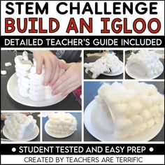 Winter STEM Activity Igloo Design Challenge by Teachers Are Terrific Snow Steam Activities, Winter Crafts 4th Grade, Steam Winter Activities, Winter Crafts Elementary School, 1st Grade Winter Activities, 3rd Grade Winter Party Ideas, Winter Steam Activities Elementary, Steam Experiments For Kids