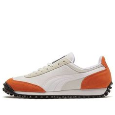 PUMA Fast Rider Source Grey/Orange Low sneakers 371601-11 (SNKR/Light/Casual/Unisex/Low Top) Orange Sneakers With Gum Sole For Streetwear, Orange Low-top Sneakers With Boost Midsole, Orange Low-top Sneakers With Contrast Sole, Orange Lace-up Running Shoes With Rubber Sole, Orange Lace-up Sneakers For Jogging, Orange Running Shoes With Rubber Waffle Outsoles For Jogging, Orange Low-top Sporty Sneakers, Sporty Orange Low-top Sneakers, Orange Lace-up Sneakers