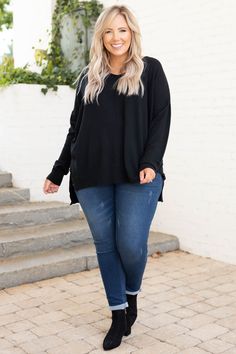 Miss Who I Was Sweater, Black – Chic Soul Personal Uniform, Chic Soul, Sweater Black, Kimonos, Black Sweaters, Black Color, Open Shoulder Tops, Dress Up, Plus Size