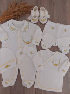 Baby Outfit From Organic Cotton, Personalized Unisex Newborn Set With Custom Name Embroidery, Clothes Set for Baby's Precious Memories - Etsy Cream Cotton Sets For Baptism, White Cotton Sets For Baptism, White Cotton Baptism Sets, White Cotton Gift Sets, White Cotton Sets With Machine Embroidery, White Embroidered Baptism Sets, White Embroidered Sets For Baptism, Cream Embroidered Cotton Set, Embroidered Cotton Sets For Baptism