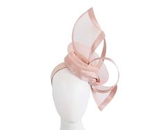 This gorgeous large blush twisted fascinator is an ideal complement for any outfit. Wear it at Melbourne Cup, Ascot, Kentucky Derby or any other special occasion and it is guaranteed to turn heads! Hand made in Melbourne from luxurious silk abaca and crinoline, this hat has a band firmly hold it in place.  Made in Australia  Modern, edgy design  Headband Elegant Headband For Kentucky Derby Wedding Guest, Elegant Fascinator For Wedding Guests, Elegant Headband For Wedding Guest At Kentucky Derby, Elegant Fascinator For Royal Ascot Wedding Guest, Chic Kentucky Derby Headband Fascinator, Feminine Fitted Fascinator For Party, Elegant Headpiece For Kentucky Derby Wedding Guest, Elegant Fitted Headband For Events, Chic Kentucky Derby Headband