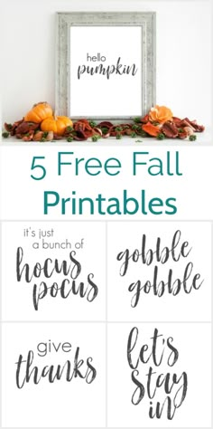 five free fall printables for the holidays