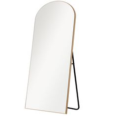 WOOD FRAMED MIRROR: This Full Length Mirror features an wooden arch-crowned silhouette and ultra thin frame, complements all your home decor and brings your room style and elegance.. EXPLOSION-PROOF GLASS: More safe, more reassuring with Copper-free backing paint which prevents edge corrosion.. EASY INSTALLATION: Our full-length mirrors can be safely stood anywhere in your room or leaned on the wall. Dovelina 31-in W x 70.8-in H Wood Frame Full Length Arch Standing Mirror in Gold | GPS18080G-S25 Wooden Arch, Wood Framed Mirror, Framed Mirror, Length Mirror, Standing Mirror, Room Style, Full Length Mirror, Fashion Room, Wood Frame