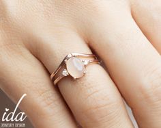 Moonstone Engagement Ring Rose Gold Engagement Ring Elegant Moonstone Stackable Rings, Rose Gold Moonstone Promise Ring, Elegant Rose Gold Moonstone Promise Ring, Rose Gold Moonstone Ring For Wedding, Etsy Engagement Rings Unique, Wedding Rings Women, Wedding Bands Women, Moonstone Engagement Ring Rose Gold, Unique Engagement Rings Rose Gold