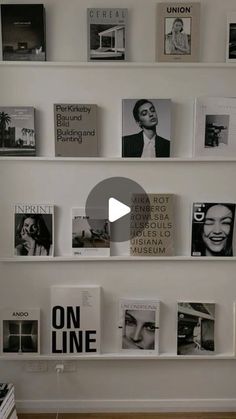 there are many books on the wall