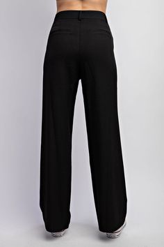 These Black Tailored Woven Pants offer a refined look with their tailored fit and classic black color. The woven fabric provides a polished appearance while the tailored design ensures a comfortable and flattering fit. Elevate your wardrobe with these must-have pants. Fabric & fit:95% POLY,5% SPANDEX Model is wearing size Small. Pants Fabric, Tailored Design, Pants Large, Handbag Accessories, Classic Black, Woven Fabric, Black Color, Must Haves, Spandex