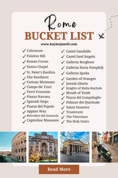 the rome bucket list is shown here