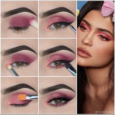 Eye Makeup Step By Step, Make Up Designs, Natural Eye Makeup Tutorial, Red Eye Makeup, Beginners Eye Makeup