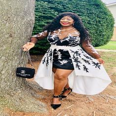 Stunning 2 Piece Black And White Tight High Dress Plus High Low Skirt Wrap! This Outfit Takes The Cake! White Dress Skirt, Skirt Wrap, High Low Skirt, Take The Cake, Black And White Dress, Black N White Dress, 2 Piece, High & Low, High Low