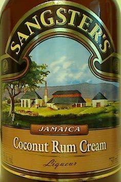 a bottle of sangster's jamaica coconut rum cream