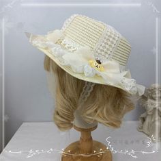 Attention: This price is for a hat only, others are not included.   	 		 			Size 			S 			M 		 		 			Head Circumference 			54-56 			56-58 Cute Beige Wide Brim Hat, Cute Brimmed Summer Hat, Cute Adjustable Wide Brim Hat, Adjustable Summer Bonnet Cap, Cream Brimmed Mini Hat With Adjustable Fit, Cute Short Brim Hats For Vacation, Cute Adjustable Bonnet For Summer, Whimsical Brimmed Summer Hat, Vintage Crochet Cap Hat For Summer