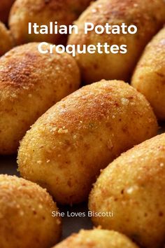 italian potato croquettes on a plate with text overlay that reads, how to make italian potato croquettes